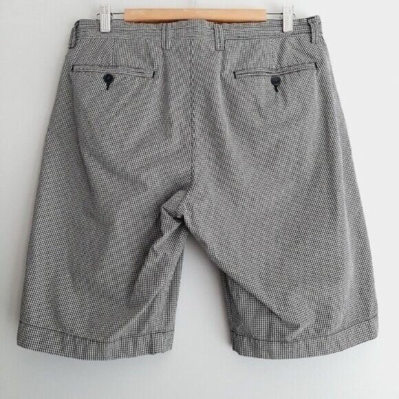 J. CREW / Gingham Black & White Flat Front Shorts Gingham B&W Men's Sz 32 - Picture 6 of 8